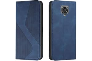 Mo-Somnus Funda para Xiaomi Redmi Note 9 Pro/Redmi Note 9 Pro MAX/Note 9S,Funda Carcasa de Premium Cuero Billetera Flip Protectora Carcasa Magnético con Cáscara de TPU, Ranura para Tarjeta (Azul)