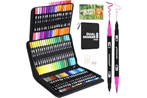 Sonlaryin Feutres Coloriage Adulte, 72 Stylos à Colorier Stylos Pinceaux à Double Pointe Pinceaux Marqueurs d'art Calligraphie Lettrage Feutre pour Coloriage Enfants, Dessin, Création Artistique