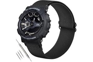 ahayo Correa elástica para reloj Casio G-SHOCK DW-5600/ GA-2100/ GW-M5610/ DW-5700, correa de nailon suave con hebilla para GA-100/ GDF-100/ GLX-5600/ GB-5600/ GW-6900
