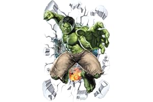 BJPERFMS Stickers Muraux 3D Hulk, Stickers Muraux Enfants, Décoration Murale, Autocollant pour Salon, Chambre, 60 * 40 CM
