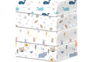 Little Grape Land Draps pour Lit Bébé 4 Pièces 70x140 cm,Drap Housse 70x140 Lit Bébé 100% Microfibre Respirante Oeko-TEX avec Protège Matelas Amovible et Motifs Mignons(Parc des Animaux)