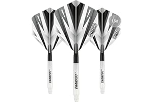 ‎CHAMPIFY Champify® 15 x Fusion Dart Schäfte und 15 x Flights | Kunststoff & Aluminium Shafts und Flights als Dart Zubehör für Steeldarts und Softdarts | Für Dartpfeile mit 2BA Gewinde
