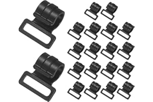TIXIPEM 0.4IN C-Shaped Tent Pole Clips [20PCS] - Black Plastic Clamps for Camping & Awning Tent & Canopies Poles