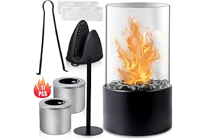 MOYKSRR Camino da Tavolo, Camino da Tavolo a Etanolo con 2 Camere di Combustione, Camino da Tavolo Portatile a Bioetanolo per La Decorazione del Balcone, Interni ed Esterni, Patio, Campeggio