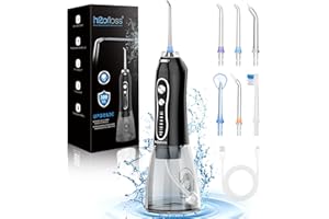 Water Flosser for Teeth Cordless, H2ofloss Oral Irrigator Dental with 5 Modes and 6 Jets, 300ML USB-C Tooth Flosser for Brace Care, Dental Jet Flosser for Travel/Home 30-Day Use