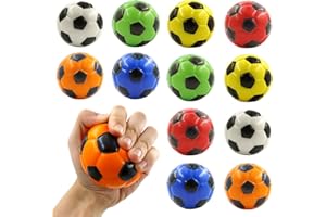 MEANJU Mini Pallone da Calcio 12 Pezzi, Palle di Schiuma per Bambini, Palline di Spugna Morbida, Mini Palline Sportive, Palline da Calcio Antistress per Bambini e Adulti