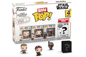 Funko Bitty POP! Mandalorian - 4 Pack - Cobb Vanth™, Bitty POP! Fennec Shand™, Bitty POP! Boba Fett™ i tajemnicza figurka Bitty POP! Figurka i tajemnicza mini figurka niespodzianka - 0,9 cala 2,2 cm