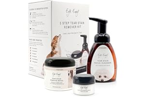 Eye Envy Kit smacchiatore per Cani in 3 Fasi | Occhi puliti e Senza Macchie in 7 Giorni | Contiene: detergente 8.45 FL.oz, salviette 60 conteggi e Polvere 0.5oz | Non irritante e Naturale
