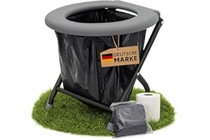 ‎YACHTICON YACHTICON Mobile Klapptoilette – Faltbare Campingtoilette & Trockentoilette mit 6 Beuteln – kompakte Notfalltoilette für Camping, Boot, Auto & Outdoor – in Grau oder Weiß