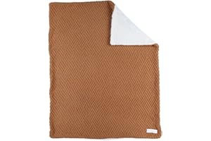 NOUKIE'S - Couverture Plaid pour bébé en Tricot sherpa 75x100 CM -100% Coton Bio, Douce, chaude, moelleux, agréable, confort - Idée Cadeau - Pour siège auto, poussette, Berceau, canapé, lit, parc