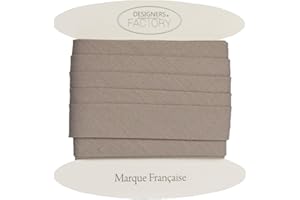 DESIGNERS-FACTORY Nastro in sbieco di cotone per bordare cucito - vari colori disponibili - Nastri per raffinate rifiniture in cotone piegato – Nastro Sbieco cotone bordino per tessuti (Di 5 metri, Marrone chiaro)