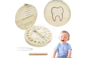 SEASBOES Boîte à Dents De Lait, Boîte à Dents pour Enfants, Boîte à Dents en Bois, Boîte à Dents de Lait pour Bébé Dents, Boîte souvenir Bébé Cadeau de Naissance, Garçon Fille