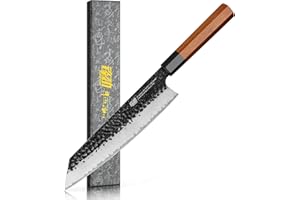 FINDKING Coltello giapponese Kiritsuke della serie Dynasty, Coltello da chef Gyuto multiuso, Lama in acciaio ad alto tenore di carbonio 9Cr18MoV, per carne, frutta e verdura,9 pollici/22 CM