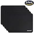 cimetech Comfortable Mouse Pad Gaming Surface Superfine Fiber Smooth Silk Sensors Wipe Washable for Laptop Computer (Normal 5PCS, Black)