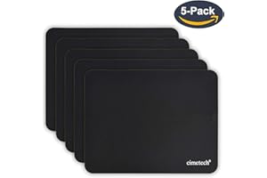cimetech Comfortable Mouse Pad Gaming Surface Superfine Fiber Smooth Silk Sensors Wipe Washable for Laptop Computer (Normal 5PCS, Black)