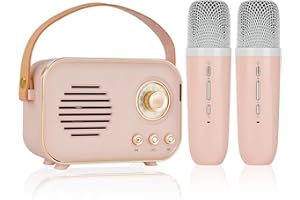 Ainiv Maszyna do karaoke dla dzieci i dorosłych z 2 mikrofonami bezprzewodowymi, przenośna zabawka do karaoke z Bluetooth i zmieniaczem głosu, mikrofon prezent zabawki dla dzieci w wieku 3-18 lat