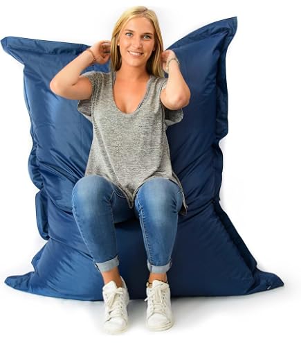 Chilly Pilley Pouf L XL XXL Coussin De Sol Géant pour S'allonger Et S'asseoir - Garniture en Polystyrène, Imperméable, Hydrofuge (100x155, Vert Foncé