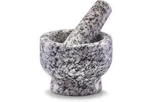 Zeller 24505 – Set di mortaio e pestello, granito, Grigio, 9 x 9 x 6.5 cm, 2 unità