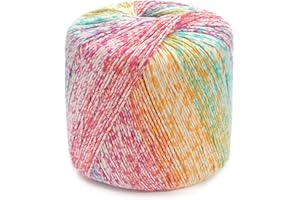 JIUZCARE Cotone Rainbow Sfumato Filato Cotone Filato Per Uncinetto Filo Cotone Grosso Gomitoli Di Filato Yarn Per Uncinetto Per Vestiti Tessuti, Cappelli, Borse, Giocattoli Per Bambini [133M, 43# Gorgeous]