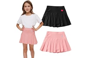 FIRITHYC Mädchen Skorts Rock Kinder Casual Stretch Taille Skater Rock Athletic Uniform Skorts