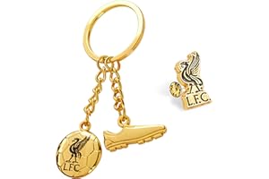 Liverpool F.C. Keyring and Pin Badge Gift Set, Supporters Gear - Liverpool Gifts
