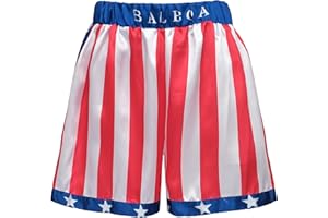 Regenboog American Flag Boxing Costume Men and Women,Rocky Balboa Costume Adult,Satin Boxer Robe Shorts Belt,Boxing Gloves