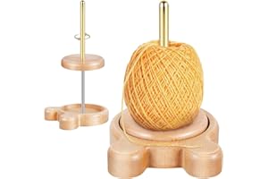 TOABOA Dérouleur de laine avec roulement à billes, porte-pelotes de laine, en bois, 12 x 16,5 cm, porte-fil en hêtre, cadeau pour les amateurs de tricot, artisanat, crochet, tricot (C)