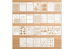 Ruicaifu 26pcs Stencil Plantillas,Plantillas para Pintar Stencils Plantillas de Letras Plantillas Decorativas Plantillas Estarcido Plantillas de Pintura Reutilizables Plantillas para Pintar Paredes