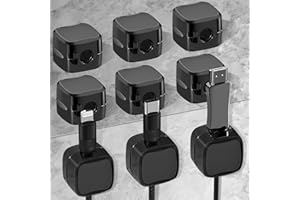 Auauraintt Zestaw 9 klipsów kablowych, magnetyczne organizery kablowe, na biurko, stolik nocny, do kabla do ładowania, HDMI, USB, kabla audio, czarne