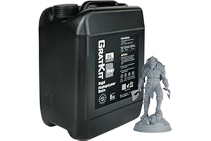 Gratkit Standard 8K Résine pour l'Impression 3D, Haute Précision, Faible Odeur, Excellente Rigidité, UV Résine Photopolymère, Idéal pour 8K LCD Imprimante 3D, 5000g Gris