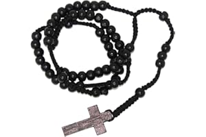 GENERIC 845 Black 5 Decade Catholic Rosary - Wooden Bead Rosary for Men and Women by Jeannieparnell
