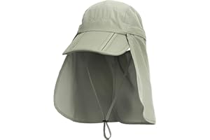 WANYING Unisex Casquette de Safari avec Extra Longue Protection du Cou Chapeau de Soleil Baseball Extérieur Pliable 360° Anti-UV Anti-moustiques Prévention Soleil