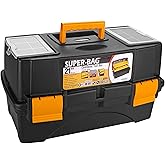 Lirazon Tool Bag, Tool Box, Mini Compartment Organizer with Transparent Cover, Yellow-Black Durable Plastic Material (21'')