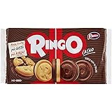 Pavesi Ringo Biscotti Farciti con Crema al gusto Cacao per Colazione o Gustoso Snack, Senza Olio di Palma, Formato Famiglia -