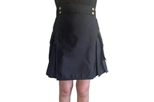Tartanista Ladies 19" (49cm) Black Cotton Utility Length Kilt Skirt