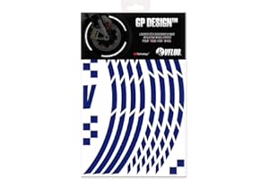 VFLUO GP Design™, Kit de Cintas, Rayas Retro Reflectantes para Llantas de Moto (1 Rueda), 3M Technology™, Anchura XL : 10 mm, Noche Azul