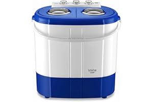 briebe Camp Mini Machine à Laver Portable avec Essorage, Camping, Capacité 3 kg, Idéal pour Voyages, Caravanes, Camping-Cars, Petite Laveuse 2 Compartiments, Faible Consommation d'Eau et d'Énergie
