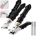 Solymody Orthoclip Nagelknipser Mit Breiter Backe & Spritzschutz - 2 Stück + Nagelfeile, Für Senioren & Dicke Nägel