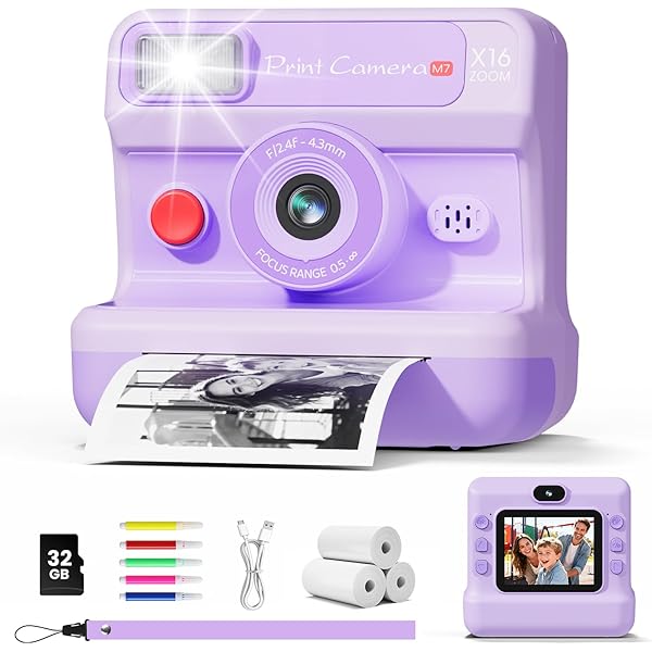 Appareil Photo à Impression Instantanée Pour Enfants, Imprimante à