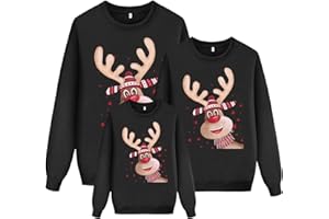KOBILEE Conjunto de jerséis de Navidad para parejas, set familiar, jersey de punto, sudadera de invierno, para niños, mujeres y hombres
