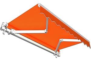 paramondo Gelenkarmmarkise Basic Balkonmarkise Sichtschutz für Terrasse, 250 x 150 cm (Breite x Ausfall), Orange Uni