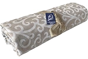 L'Emporio Casa Telo Arredo Copridivano Ricciolo Tela Robusta Grossa in Cotone di Panama Misure Maxi 160X280-260x280-360x280 Lenzuolo Copritutto Made Italy (160x280, Panna)