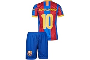 GOKAYNEX IHIMI Ronaldinho Barcelona #10, Nostalgie Kinder Trikot Mit Kurz, Limitierte Auflage, beschränkte Auflage (4-13 Jahre)