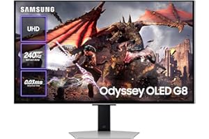 Samsung 32" Monitor Odyssey OLED G8 UHD 3840 x 2160, 16:9, 240Hz, 0,03ms, FreeSync Premium Pro, G-Sync Compatible, Antirreflejos, Burn-in Safeguard, Modo Eye Saver, Flicker Free, LS32DG802SUXEN, 2024