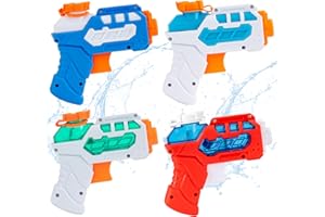 DEKUKAR 4 Pack Pistola d'acqua per i bambini, Piccolo Mini Pistole d'acqua Pistola di spruzzo d'acqua, Gioco di combattimento di acqua all'aperto Piscina estiva Spiaggia per i ragazzi Ragazze Giocattoli