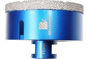 Wiertło diamentowe 90mm, BRSCHNITT 1 szt. M14 lutowane próżniowo diamentowe wiertło rdzeniowe Otwornica do płytek kamionkowych kamionkowych Ceramiczne marmurowe wiercenie granitowe, odpowiednie do szlifierek kątowych