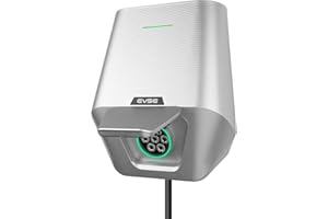 Teskee Wallbox tipo 2 monofase 7,4 kW Home EV stazione di ricarica per tutti i veicoli elettrici e auto ibride plug in esterni e interni, corrente regolabile 16 A/24 A/32 A, cavo da 1 m