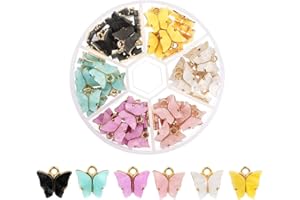 BFACCIA Ciondoli Farfalla Acrilica 72Pz Pendente per Gioielli Fai Da Te Ciondolo per Orecchini Ciondoli Bracciale Collana Creazione di Ciondoli Accessorio Farfalla Charms (Set 1)