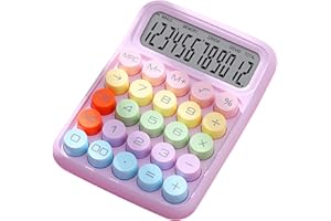 KIMISS Calculatrice colorée avec clavier mécanique pour la maison, l'école, le bureau, calculatrice électronique innovante avec fonction interrupteur mécanique (violet)