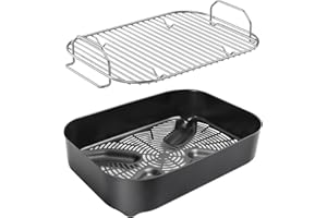 OUTSPARK Combo Crisper Basket and Grill Roast Stand for Ninja Woodfire OG700 Series Grill, Air Fry Basket with Smoker Rack Accessories Kit for Ninja XSKGRDPLT Woodfire Outdoor Grill, Non-Stick